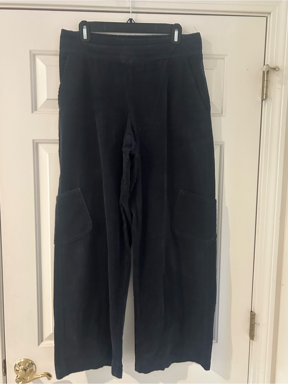Habitat Black Corduroy Wide-Leg Pull-On Pants